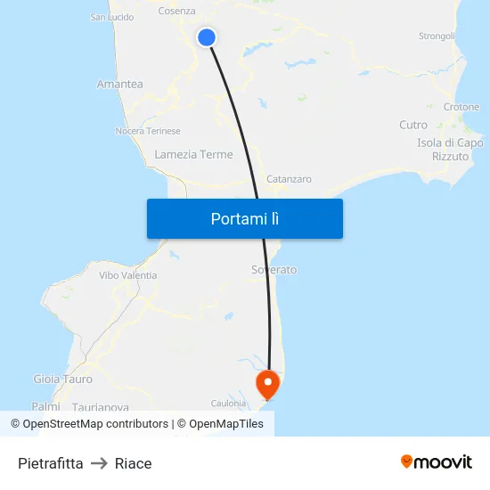 Pietrafitta to Riace map