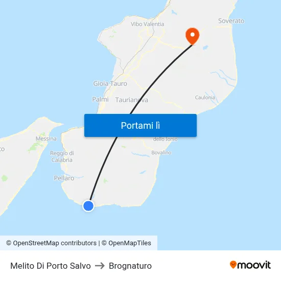 Melito Di Porto Salvo to Brognaturo map