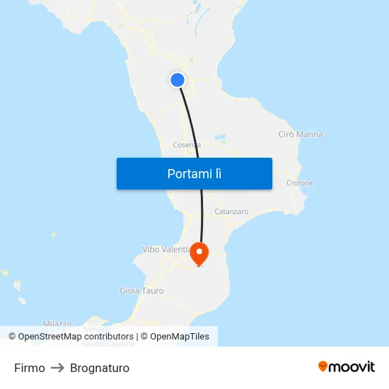 Firmo to Brognaturo map