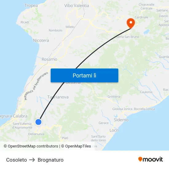 Cosoleto to Brognaturo map
