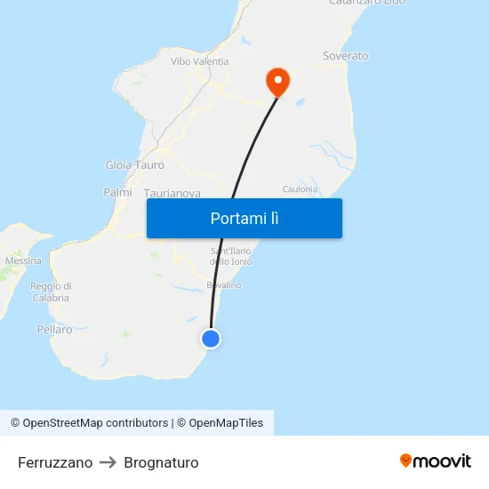 Ferruzzano to Brognaturo map
