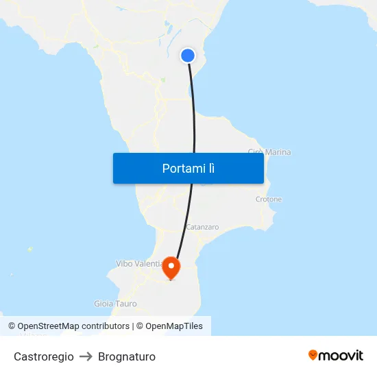Castroregio to Brognaturo map