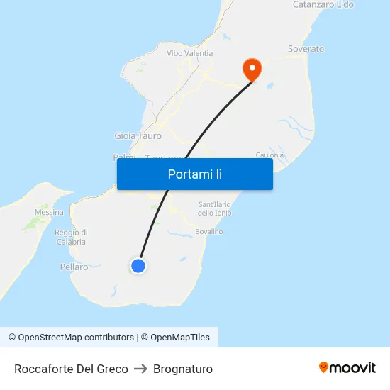 Roccaforte Del Greco to Brognaturo map