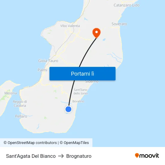 Sant'Agata Del Bianco to Brognaturo map