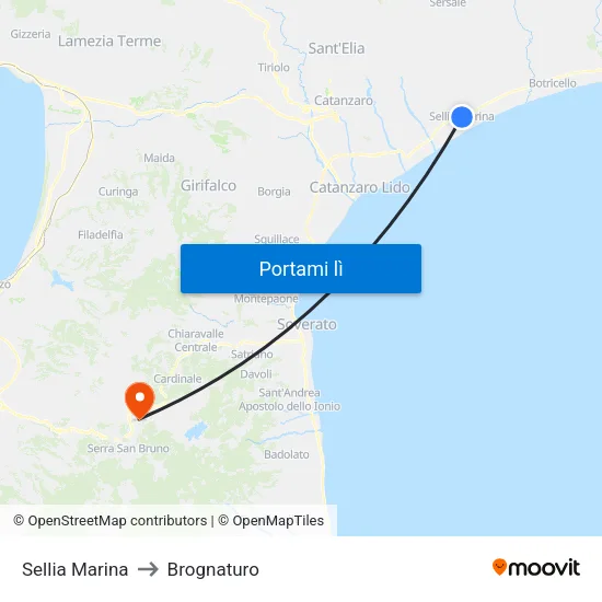 Sellia Marina to Brognaturo map