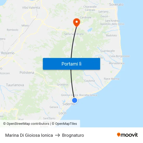 Marina Di Gioiosa Ionica to Brognaturo map