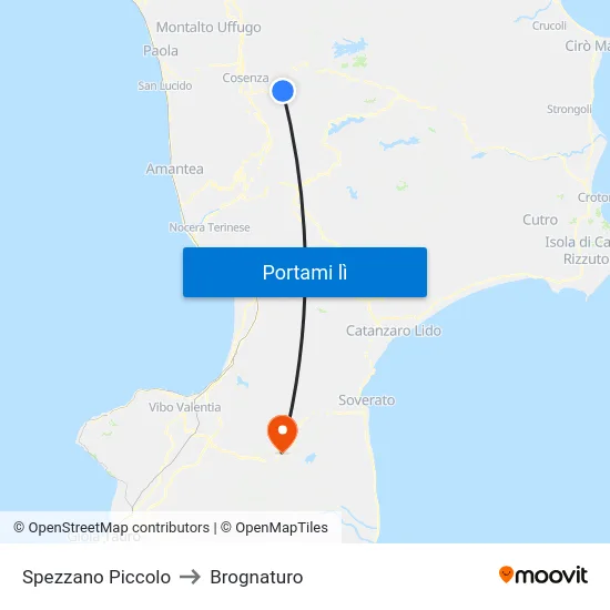 Spezzano Piccolo to Brognaturo map