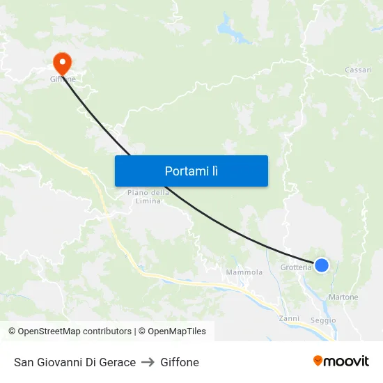 San Giovanni Di Gerace to Giffone map