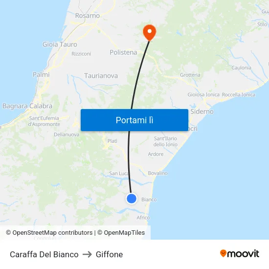 Caraffa Del Bianco to Giffone map