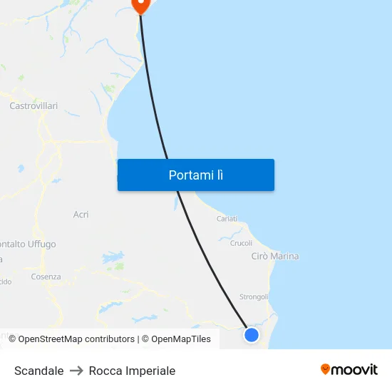 Scandale to Rocca Imperiale map