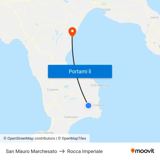 San Mauro Marchesato to Rocca Imperiale map