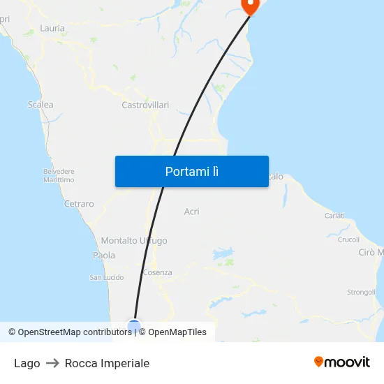 Lago to Rocca Imperiale map