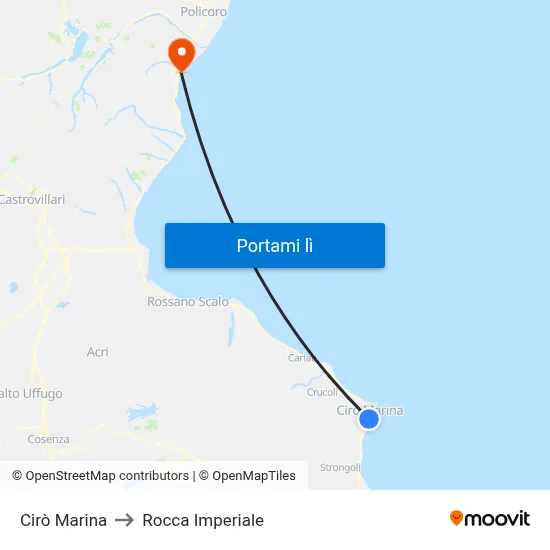 Cirò Marina to Rocca Imperiale map