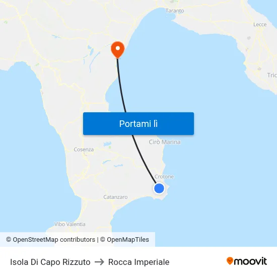 Isola Di Capo Rizzuto to Rocca Imperiale map