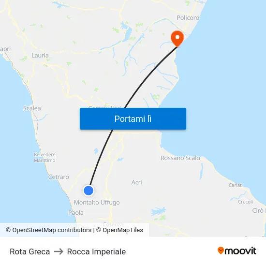 Rota Greca to Rocca Imperiale map