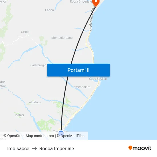 Trebisacce to Rocca Imperiale map