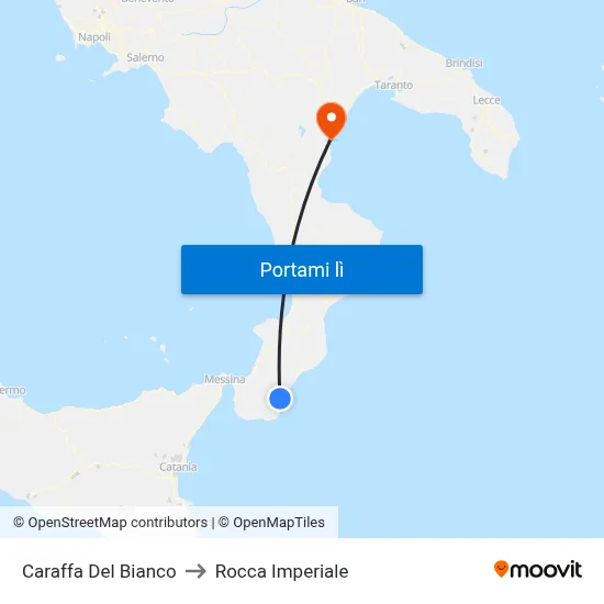 Caraffa Del Bianco to Rocca Imperiale map