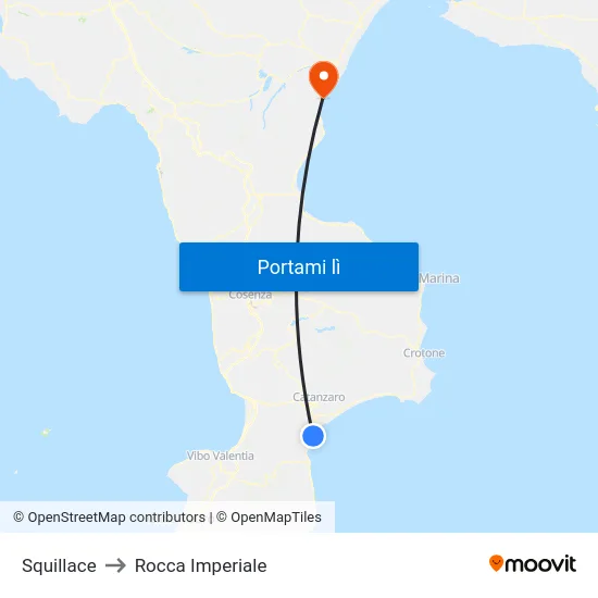 Squillace to Rocca Imperiale map