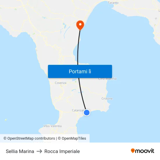 Sellia Marina to Rocca Imperiale map
