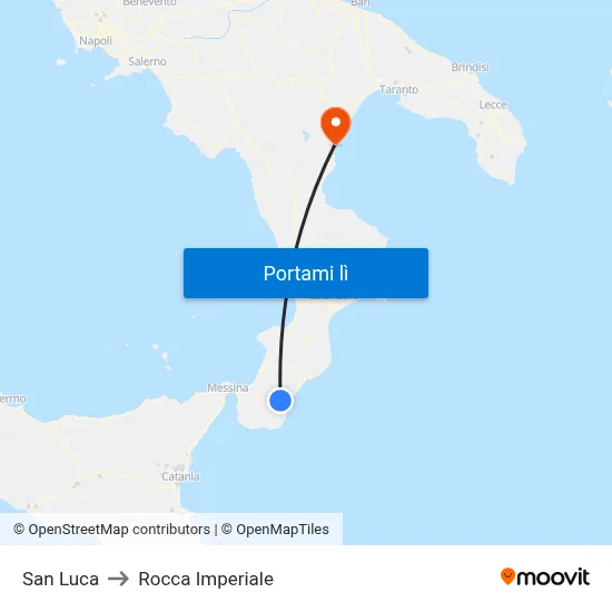 San Luca to Rocca Imperiale map