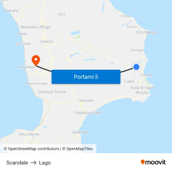 Scandale to Lago map