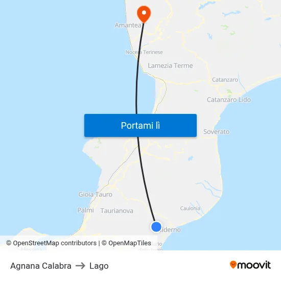 Agnana Calabra to Lago map
