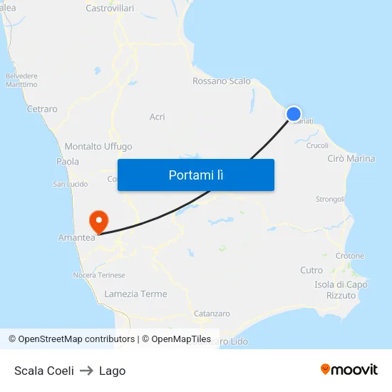 Scala Coeli to Lago map