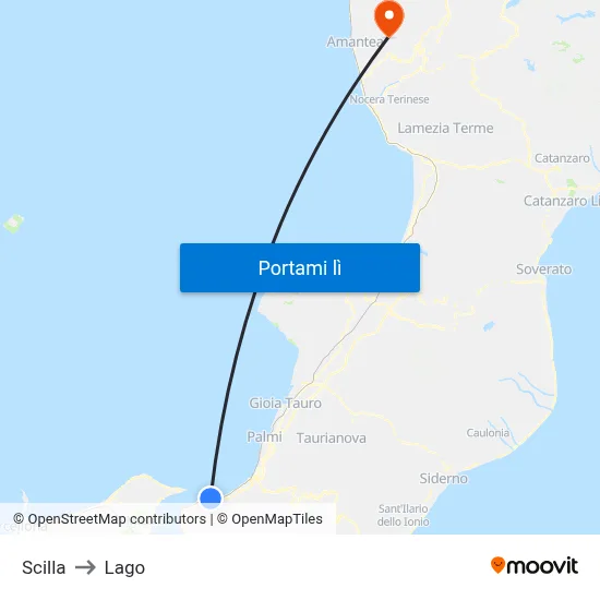 Scilla to Lago map