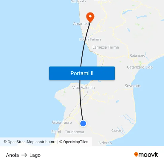 Anoia to Lago map