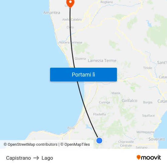 Capistrano to Lago map