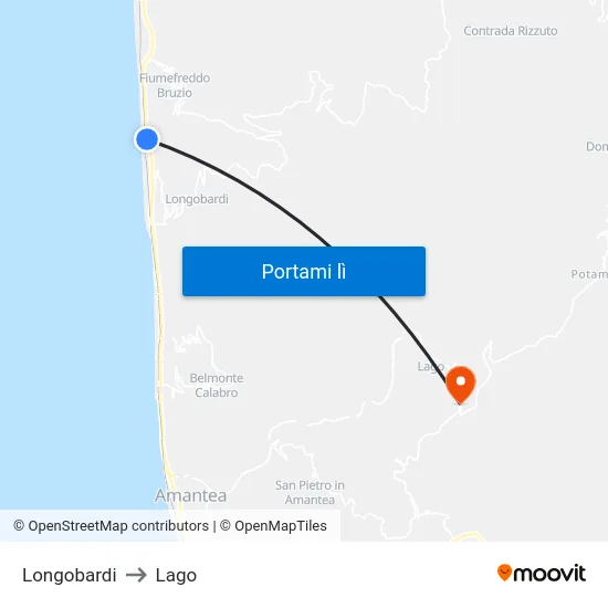 Longobardi to Lago map