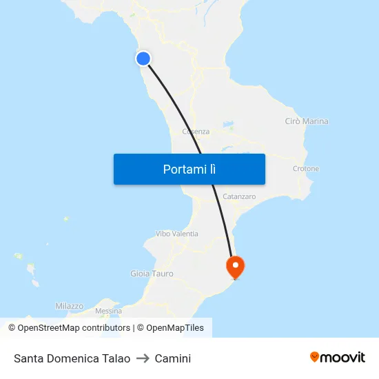 Santa Domenica Talao to Camini map