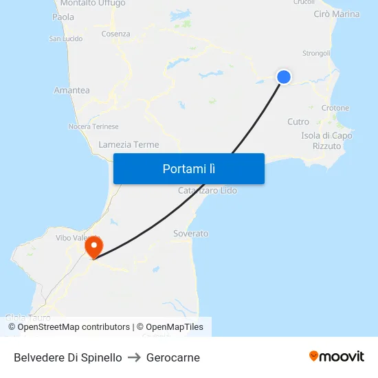 Belvedere Di Spinello to Gerocarne map
