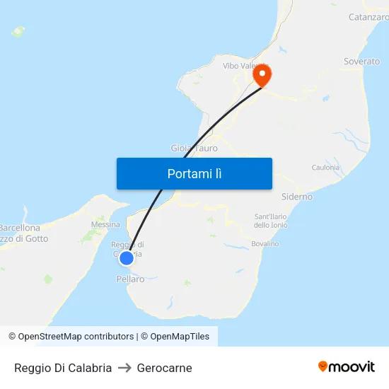 Reggio Di Calabria to Gerocarne map