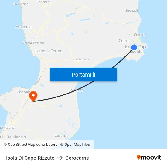 Isola Di Capo Rizzuto to Gerocarne map