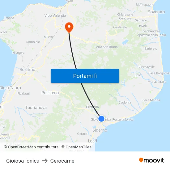 Gioiosa Ionica to Gerocarne map