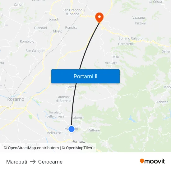 Maropati to Gerocarne map