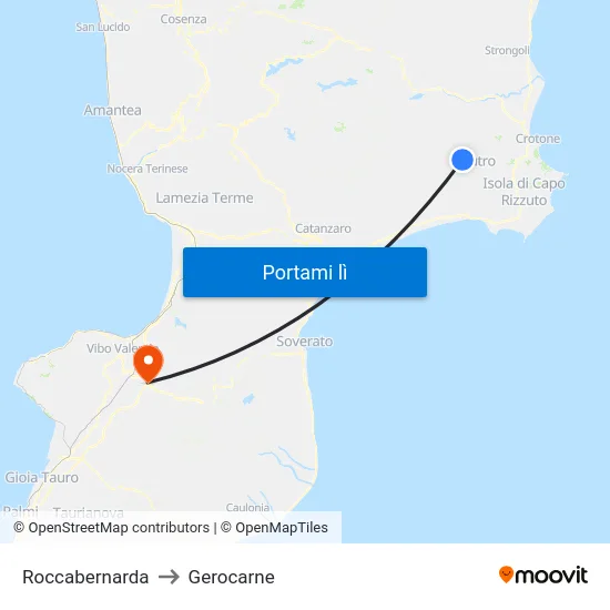 Roccabernarda to Gerocarne map