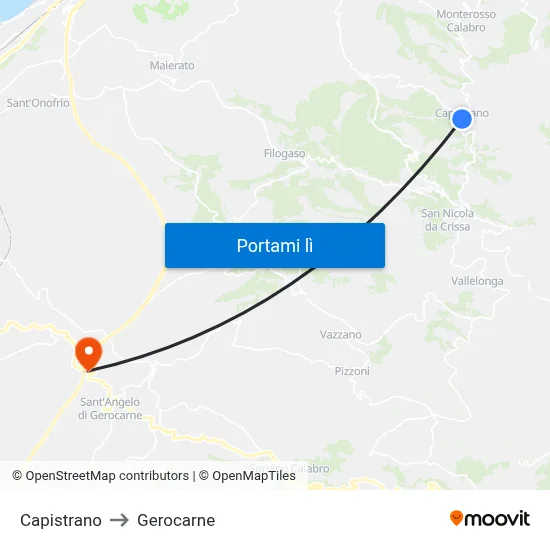 Capistrano to Gerocarne map