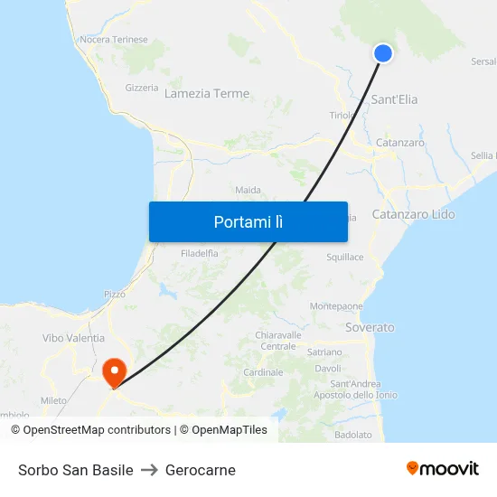 Sorbo San Basile to Gerocarne map