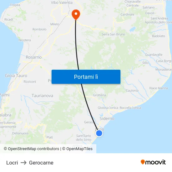 Locri to Gerocarne map