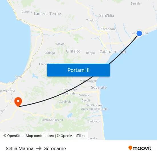 Sellia Marina to Gerocarne map