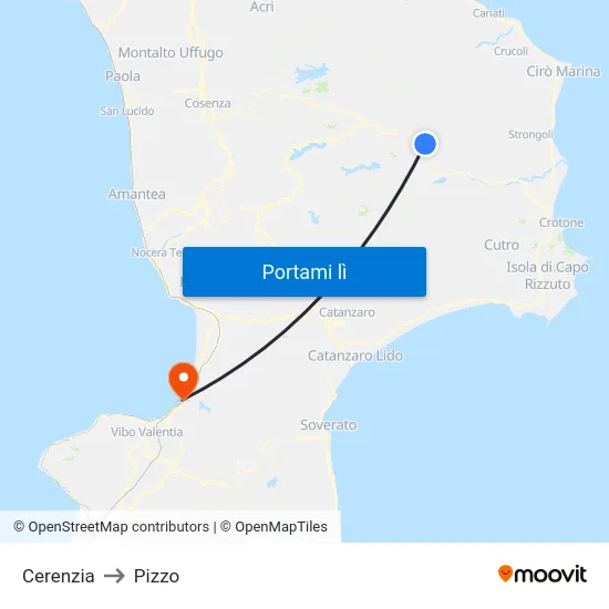 Cerenzia to Pizzo map