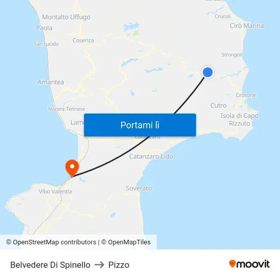 Belvedere Di Spinello to Pizzo map