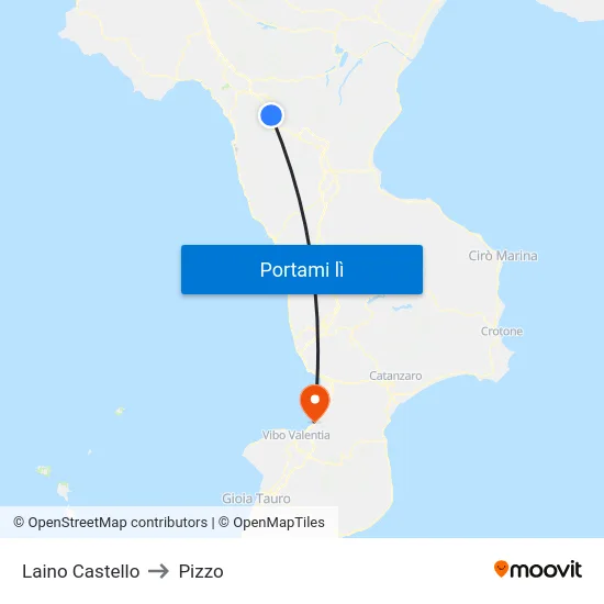 Laino Castello to Pizzo map