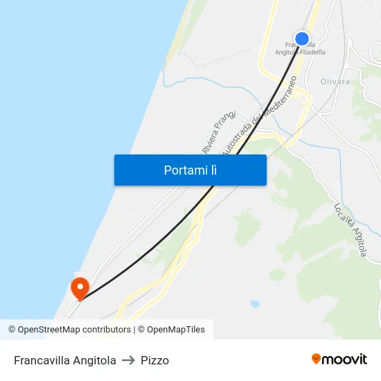 Francavilla Angitola to Pizzo map
