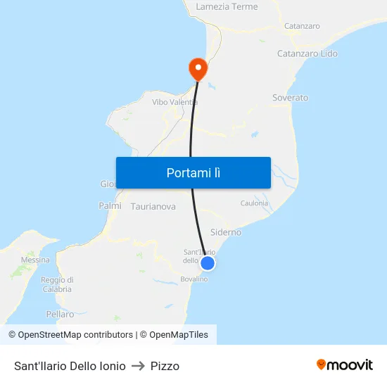 Sant'Ilario Dello Ionio to Pizzo map