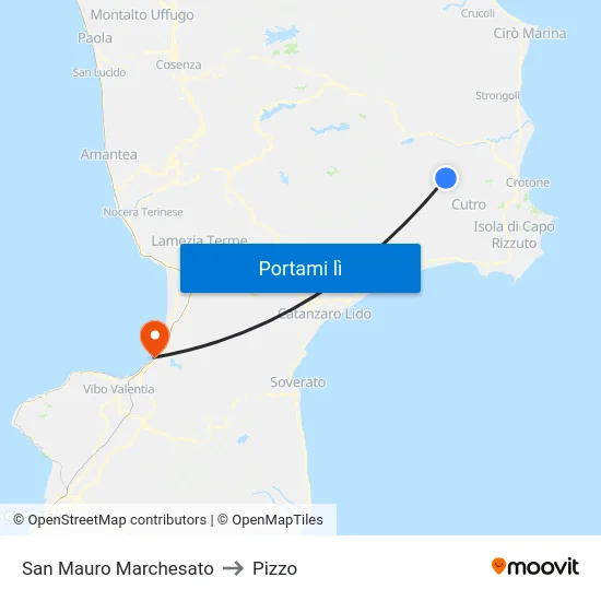 San Mauro Marchesato to Pizzo map