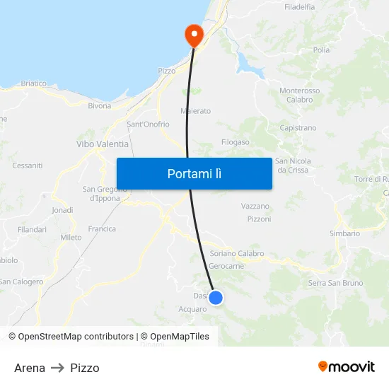 Arena to Pizzo map