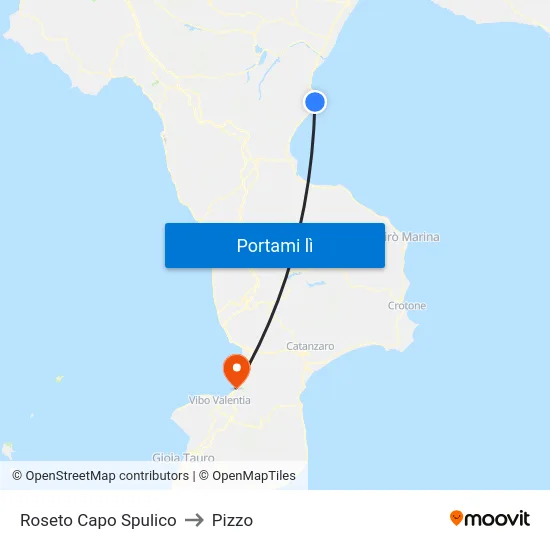 Roseto Capo Spulico to Pizzo map